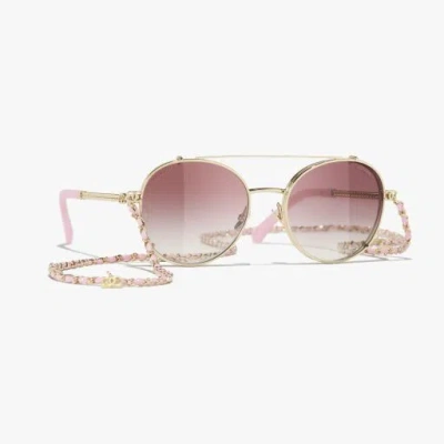 Chanel Pilot Sunglasses In Gold
