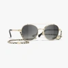 Chanel Pilot Sunglasses In Gold