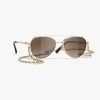 Chanel Pilot Sunglasses In Brown
