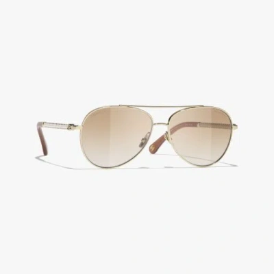 Chanel Pilot Sunglasses In Neutral