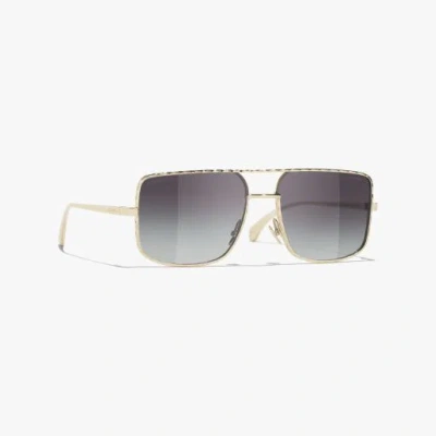 Chanel Pilot Sunglasses In Burgundy