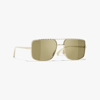 Chanel Pilot Sunglasses In Brown