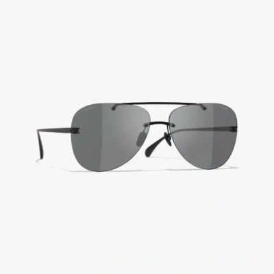 Chanel Pilot Sunglasses In Gray
