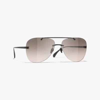 Chanel Pilot Sunglasses In Gray