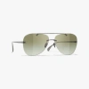 Chanel Pilot Sunglasses In Dark Silver 