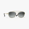 Chanel Pilot Sunglasses In Gold 