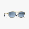 Chanel Pilot Sunglasses In Gold 