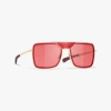 Chanel Pilot Sunglasses In Light Gold & Red 