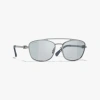 Chanel Pilot Sunglasses In Ruthenium 