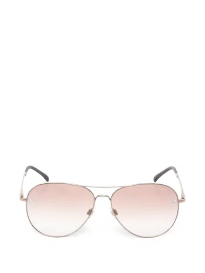 Pre-owned Chanel Pilot-frame Sunglasses In Gold