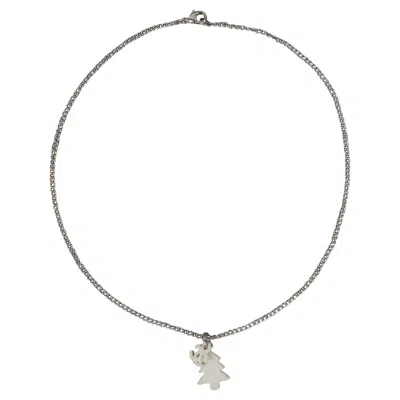 Pre-owned Chanel "pine Tree" Silvery Metal Short Necklace, 2003 In Multi