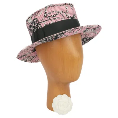 Pre-owned Chanel Pink And Black Cotton Hat, 1993