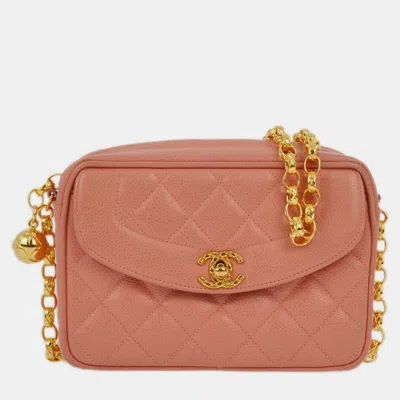 Pre-owned Chanel Pink Calfskin Camera Bag Mini