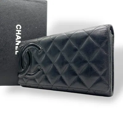 Pre-owned Chanel Pink Cambon Ligne Long Wallet (bi-fold) () In Multi