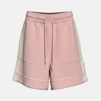 Pre-owned Chanel Pink Cashmere Knit Cc Sequin Shorts Size S