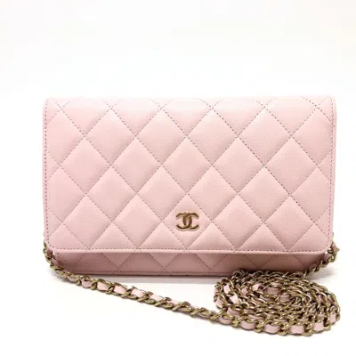 Pre-owned Chanel Pink Caviar Leather Shoulder Bag ()