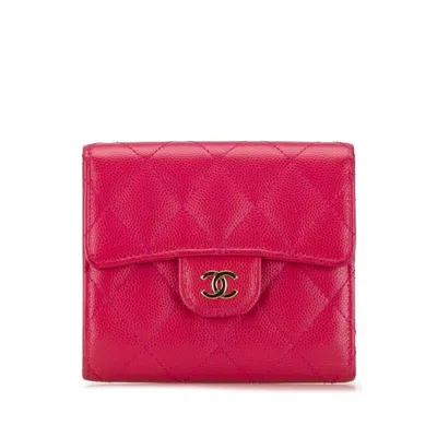 Pre-owned Chanel Pink Caviar Leather Wallet (bi-fold) ()