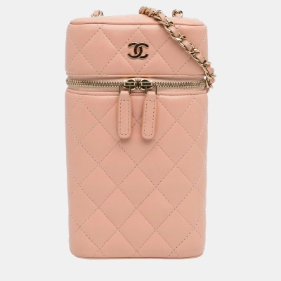 Pre-owned Chanel Pink Cc Phone Case Crossbody Bag