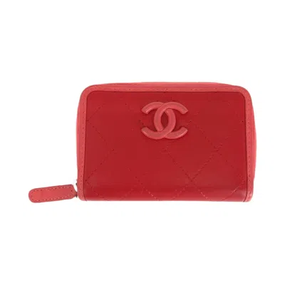 Pre-owned Chanel Pink Color Leather Coin Purse/coin Case () In Multi