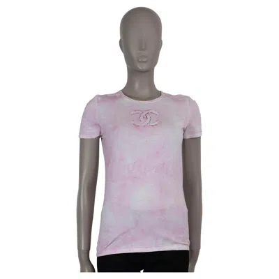 Pre-owned Chanel Pink Cotton 09c Los Angeles Tie-dye T-shirt Shirt 36 Xs