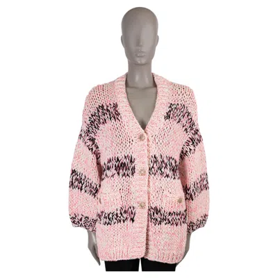 Pre-owned Chanel Pink Cotton 20s Oversized Chunky Knit Jacket 38 S