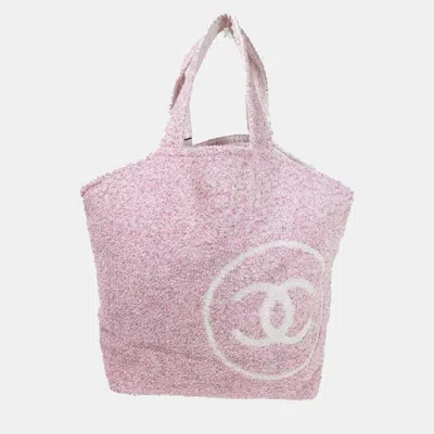 Pre-owned Chanel Pink Cotton Cabas Tote Bag