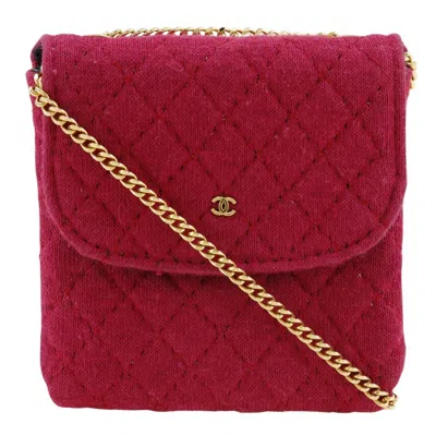 Pre-owned Chanel Pink Cotton Pouch Shoulder Bag ()