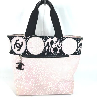 Pre-owned Chanel Pink Cotton Shoulder Bag Tote Bag () In Multi
