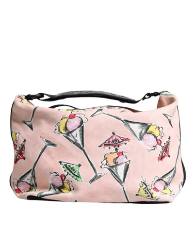 Pre-owned Chanel Pink Cruise Collection Parfait Canvas Printed Bag Women's Purse