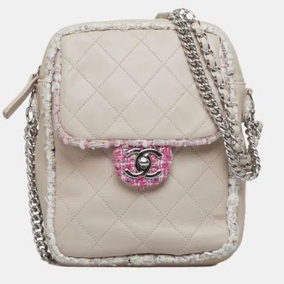 Pre-owned Chanel Pink Elegant Tweed Crossbody