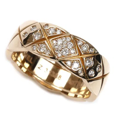 Pre-owned Chanel Pink Gold (18k) Band Ring () In Multi
