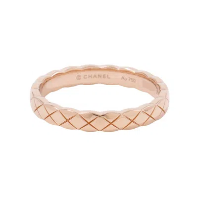 Pre-owned Chanel Pink Gold (18k) Band Ring ()
