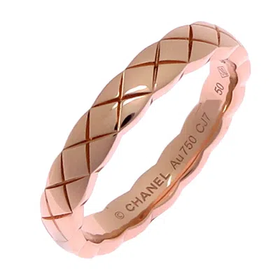 Pre-owned Chanel Pink Gold (18k) Band Ring ()