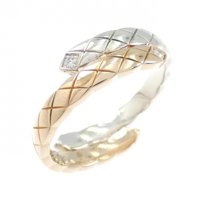Pre-owned Chanel Pink Gold (18k) White Gold (18k) Band Ring ()