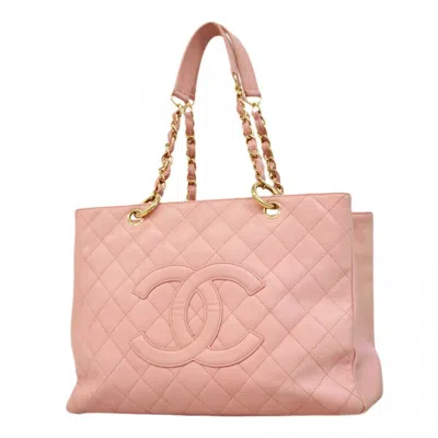 Pre-owned Chanel Pink Grained Calfskin Tote Bag ()