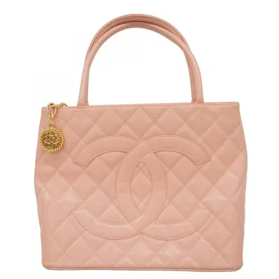 Pre-owned Chanel Pink Grained Calfskin Tote Bag ()