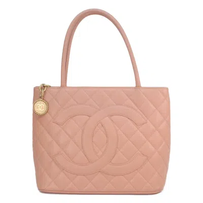 Pre-owned Chanel Pink Grained Calfskin Tote Bag ()