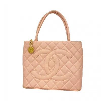 Pre-owned Chanel Pink Grained Calfskin Tote Bag ()
