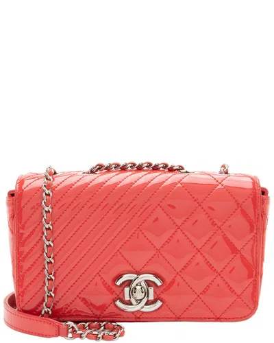 Chanel Pink Leather & Patent Leather Coco Boy Small Flap Bag (authentic Pre-  Loved)