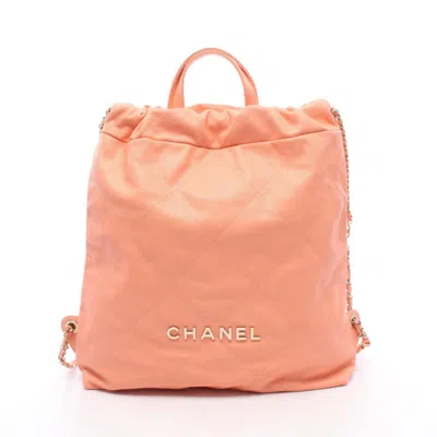 Pre-owned Chanel Pink Leather Backpack Handbag ()