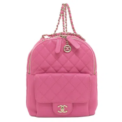 Pre-owned Chanel Pink Leather Backpack ()