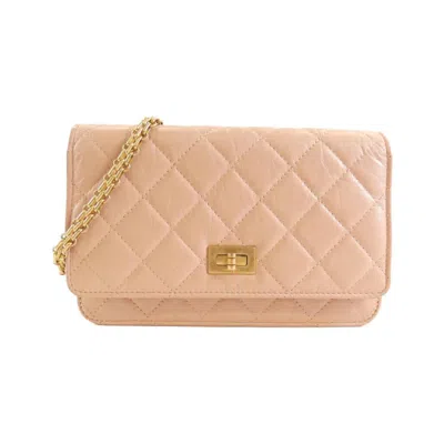 Pre-owned Chanel Pink Leather Chain/shoulder Wallet ()