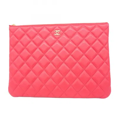 Pre-owned Chanel Pink Leather Clutch Bag ()