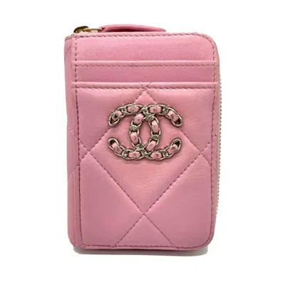 Pre-owned Chanel Pink Leather Coin Purse/coin Case ()