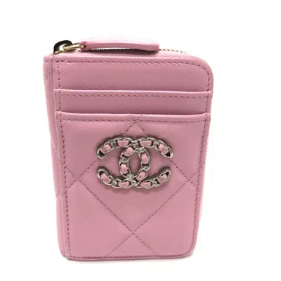 Pre-owned Chanel Pink Leather Coin Purse/coin Case ()