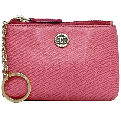 Pre-owned Chanel Pink Leather Coin Purse/coin Case ()