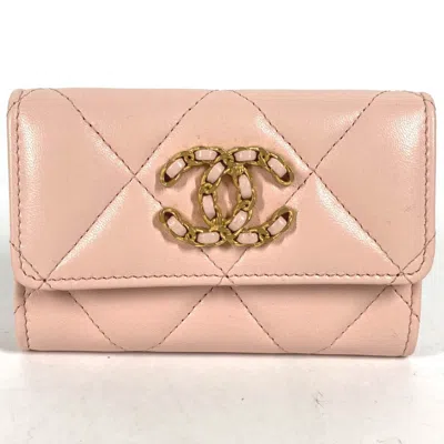 Pre-owned Chanel Pink Leather Coin Purse/coin Case ()