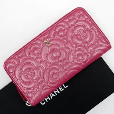Pre-owned Chanel Pink Leather Coin Purse/coin Case ()