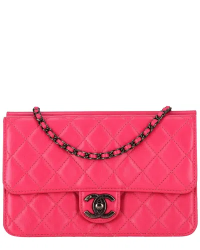 Chanel Pink Leather Crossing Times Diamond Quilted Medium Flap Bag