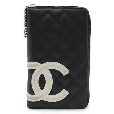 Pre-owned Chanel Pink Leather Long Wallet (bi-fold) () In Multi